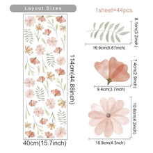 Load image into Gallery viewer, Boho Flowers Wall Stickers Child Watercolor Bedroom Living Room Home Decor Art Eco-frienly Removable Decals PVC Murals
