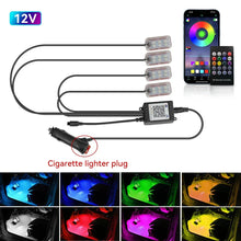 Load image into Gallery viewer, LED Car Interior Ambient Lights Kit - RGB Foot Strip Lighting with Remote &amp; App Music Control

