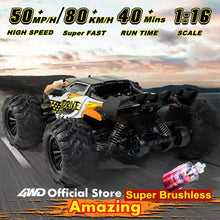 Load image into Gallery viewer, 4WD RC Off-Road Car - 1:16 High-Speed Brushless Truck, 50-80KM/H, 4x4 Drift Racing Toy for Kids &amp; Adults
