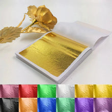 Load image into Gallery viewer, 100 Sheets Gold Leaf Paper - DIY Art, Craft, &amp; Decoration Kit
