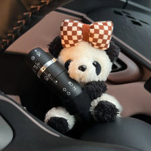 Load image into Gallery viewer, Car Cute Bowknot Panda Wiper Turn Signal Switch Ornaments Plush Decor Auto Interior Accessories
