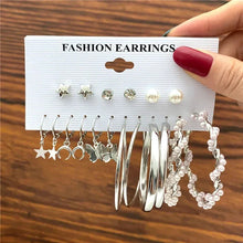 Load image into Gallery viewer, Gold Butterfly &amp; Heart Dangle Earrings Set – Acrylic Drop Jewelry for Women
