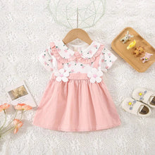 Load image into Gallery viewer, Baby Girl Floral Summer Dress (0–3Y) – Cotton Two-Piece Style Shoulder Strap Outfit
