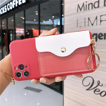 Load image into Gallery viewer, Luxury Wallet Phone Case For iPhone 13 Pro Max 11 12 Pro Max X XR XS 7 8 Plus 13 Mini Soft Silicone Handbag Card  Phone Case Wallet Compatible iPhone Bag Cover
