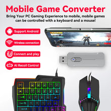 Load image into Gallery viewer, 5in1 Mobile Game Converter Keyboard Mouse Gaming Set for PUBG Wired RGB Backlit Keyboard with Phone Holder for Gamer Accessories
