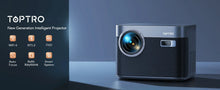 Load image into Gallery viewer, TOPTRO Projector 4K Android 9.0 26000 Lumens native 1080P WiFi6 Bluetooth Projector Auto Focus/Keystone Outdoor Home Theater
