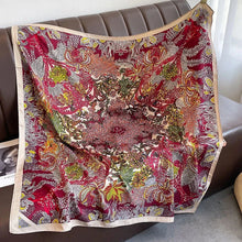 Load image into Gallery viewer, 90x90cm Square Silk-Feel Scarf – Luxury Women’s Shawl &amp; Head Wrap
