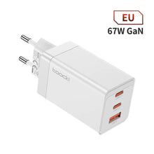 Load image into Gallery viewer, Toocki 67W GaN Charger Quick Charge 4.0 PD3.0 Fast Charging Type C Charger for Macook iPhone 14 13 12 Pro Max Samsung S23 Xiaomi

