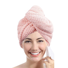 Load image into Gallery viewer, Absorbent Hair Towel Wrap – Quick-Dry Textured Cap for Women
