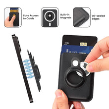 Load image into Gallery viewer, RFID Blocking Snap-On MagSafe Magnetic Card Wallet Holder Organizer With Built-In AirTag Pocket
