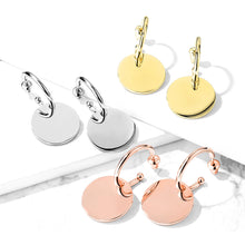 Load image into Gallery viewer, Circular Dangle Stainless Steel Stud Hoop Earrings
