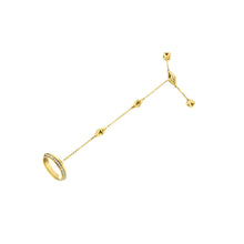 将图片加载到图库查看器，14K Yellow Gold 1/4 Cttw Diamond Ring and Bracelet Hand Chain (G-H Color, SI1-SI2 Clarity) - 7"
