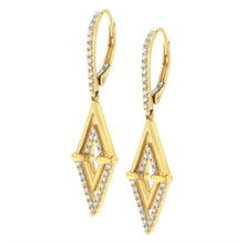 Load image into Gallery viewer, 14K Yellow Gold 3/8 Cttw Double Triangle Drop and Dangle Diamond Earrings (G-H Color, SI1-SI2 Clarity)
