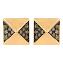 Load image into Gallery viewer, 14K Rose Gold 1/4 Cttw Brown Diamond Pyramid Stud Earring (Brown Color, SI1-SI2 Clarity)
