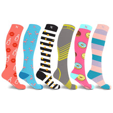 Load image into Gallery viewer, 6-Pairs: Women's Pain Relief And Recovery Knee High Compression Socks
