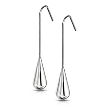 Load image into Gallery viewer, Elongated Teardrop Dangle Stainless Steel Hook Earrings
