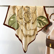Load image into Gallery viewer, 90x90cm Square Silk-Feel Scarf – Luxury Women’s Shawl &amp; Head Wrap
