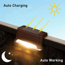 Load image into Gallery viewer, Warm White LED Solar Step Lamp – Waterproof Outdoor Garden &amp; Stair Lights
