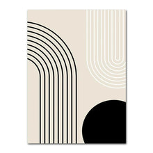 Load image into Gallery viewer, Geometric Leaf Rainbow Boho Canvas Wall Art | Nordic Abstract Poster
