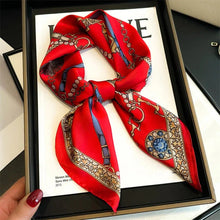 Load image into Gallery viewer, Four Seasons Print Silk Scarf – 70x70cm Luxury Headband &amp; Shawl
