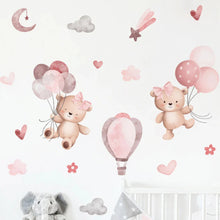 将图片加载到图库查看器，Pink Cartoon Bear Wall Stickers for Kids &amp; Nursery Room Decor
