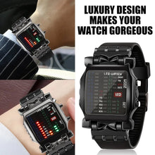 将图片加载到图库查看器，LED Watch Men Fashion Creative Crab Type Electronic Watch Luminous Binary Gift Business Style Cool Waterproof Multi Function
