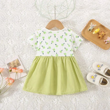Load image into Gallery viewer, Baby Girl Floral Summer Dress (0–3Y) – Cotton Two-Piece Style Shoulder Strap Outfit
