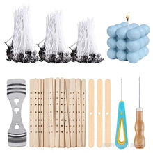 Load image into Gallery viewer, 120Pcs Waxed Cotton Candle Wicks with Metal Stand – Smokeless Pre-Waxed Wick Set for DIY Candle Making, Soy &amp; Paraffin Wax Supplies
