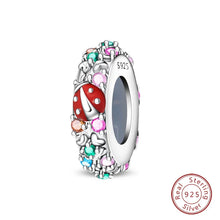 将图片加载到图库查看器，100% 925 Sterling Silver Rainbow Zircon Butterfly Dragon Silicone Stopper Charms - Colorful Beads for DIY Bracelets, Customizable Jewelry for All Occasions
