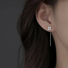Load image into Gallery viewer, Long Tassel Heart Drop Earrings – Gold &amp; Silver Korean Fashion Jewelry
