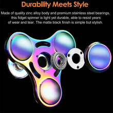 Load image into Gallery viewer, Metal Rainbow Fidget Spinner – Colorful EDC Hand Spinner Toy for Kids &amp; Adults | Anti-Anxiety Stress Relief Finger Spinner Gift
