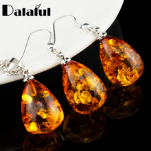 Load image into Gallery viewer, Women's Fashion Imitation Tear Drop Baltic Pendant Necklace Earring Wedding Jewelry Set L40701
