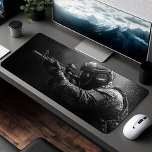 Load image into Gallery viewer, Tactical Soldier XXL Gaming Mouse Pad – Non-Slip Rubber Desk Mat with Stitched Edges &amp; Lycra Surface for FPS Gamers
