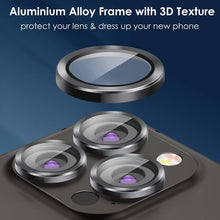 Load image into Gallery viewer, Camera Lens Protector for iPhone 14 Pro Max Plus 13 12 Mini 14Pro iPhone14 13Pro 14Plus 12Pro Glass Protection Protective Film  Metallic Camera Ring Lens Protector with Glass Cover
