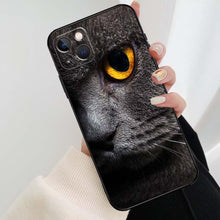 将图片加载到图库查看器，Beautiful Grey British Shorthair Cat Case For iPhone 12 13 Mini 13 11 12 14 Pro Max XS X XR 6S 7 8 Plus SE 2020 Silicone Cover Silicone Soft Black Moon Smooth Print Design
