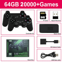 Load image into Gallery viewer, Video Game Console Built-in 20000+ Games Retro Handheld Game Player 64G 4K TV Game Stick 2.4G Wireless Controller Gamepad
