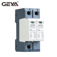 Load image into Gallery viewer, GEYA GSP9 Photovoltaic DC SPD 2P 600V 1000V 20KA~40KA Surge Protector Protective Device Lightning Protection Din Rail T1+T2
