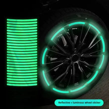 Load image into Gallery viewer, Car Wheel Hub Reflective Stripes Stickers – Night Safety Tire Rim Decals, Waterproof Warning Tape for Vehicle Decoration
