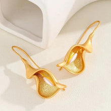 Load image into Gallery viewer, Blooming Flower Hook Earrings – Gold &amp; Silver Dangle Jewelry for Women
