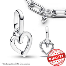 Load image into Gallery viewer, Sparkling Star Mini Dangle Charm - 925 Sterling Silver Green Heart Charm for Me Bracelet, Zircon &amp; Crystal Accent, Customizable Girl Party Jewelry
