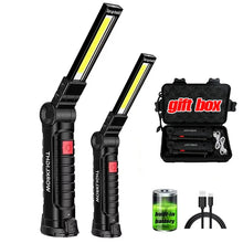 Load image into Gallery viewer, 1pc COB LED Work Light Dimmable USB Rechargeable LED Flashlight Inspection Lamp With Magnet&amp;Hook 14500/18650 Battery Torch light
