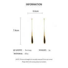 Load image into Gallery viewer, Geometric Square Tassel Drop Earrings – Gold Korean Fashion Jewelry
