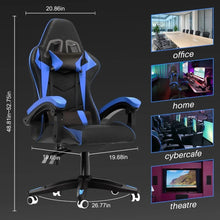 Load image into Gallery viewer, Gaming Chair PU Leather Office Chair, Reclining Racing Game Chair Back and Seat Height Adjustable Swivel Recliner
