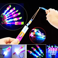 Load image into Gallery viewer, 10pcs LED Light Rockets – Flying Toys with Slingshot Launchers
