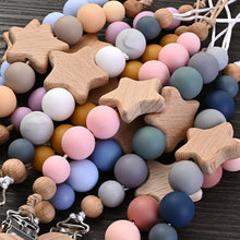 将图片加载到图库查看器，Baby Pacifier Chain Clip Silicone Teether Beads Soother Toy
