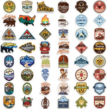 Load image into Gallery viewer, 10/24/48pcs Outdoor Camping Graffiti Stickers Cartoon for Hiking Travel Luggage Phone Water Bottle Skateboard Motorcycle Car
