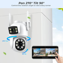 Load image into Gallery viewer, 8MP 4K Outdoor Wifi Security Camera Dual Lens Dual Screens Video Surveillance Camera Home Smart Human Detection ICSEE APP
