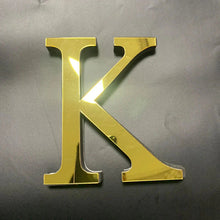 Load image into Gallery viewer, Gold Mirror 3D Letter Wall Stickers – Acrylic Peel &amp; Stick Decor
