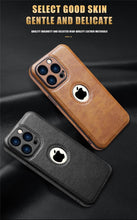 Load image into Gallery viewer, Luxury Leather Case for iPhone 14 13 12 11 Pro MAX XS XR 7 8 Plus Classic Silicone Phone Cover  Leather Case Thin Flexible Soft Grip Luxury PU Leather Cover for Men Durable Anti-Scratch Full Phone Cases
