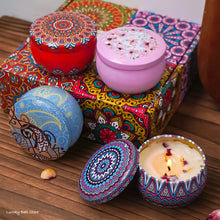 Load image into Gallery viewer, 4Pcs/Box Scented Candle Set Gift Islamic Arabian Patterns Fragrance Candle Jar DIY Smokeless Couples Romantic Incense Candles
